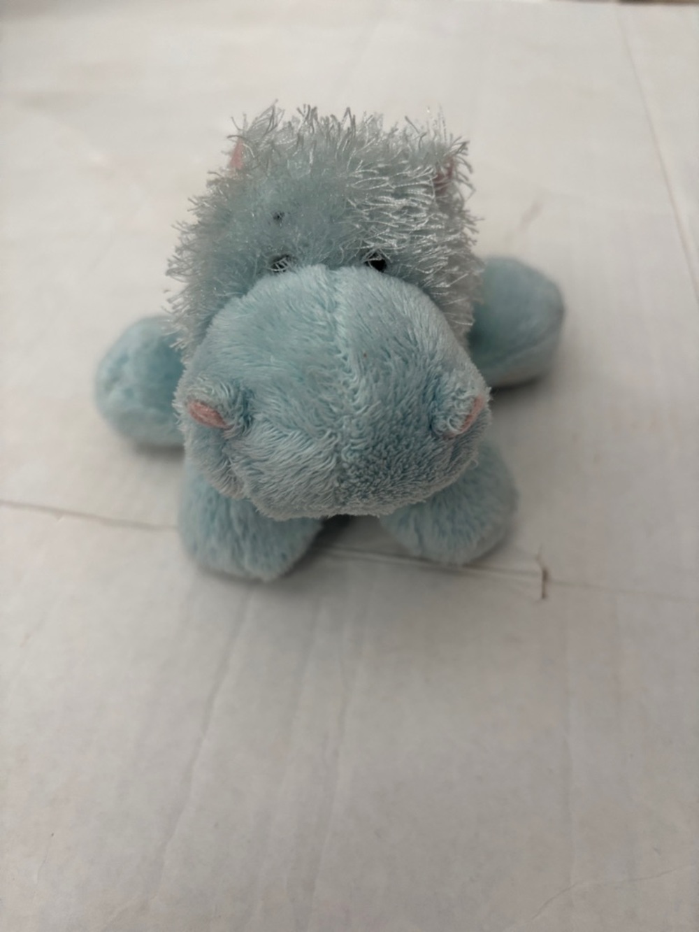 Plush Blue Hippo Stuffed Animal - Soft Cuddly Toy
